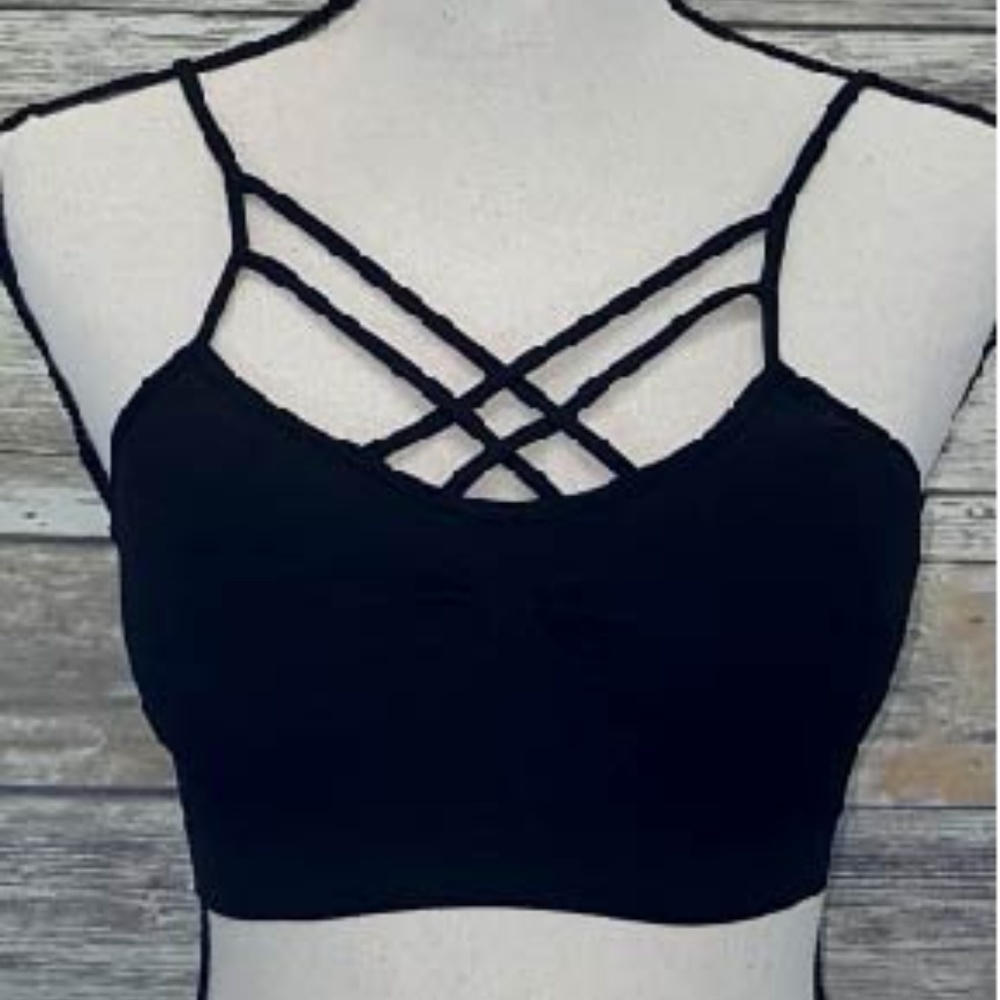 Criss-Cross Bralette in Black